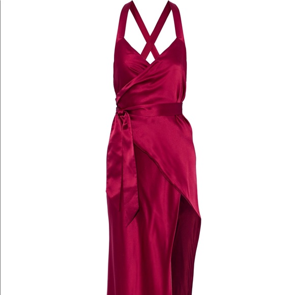 Dresses & Skirts - New with tags Michelle Mason silk-satin wrap gown